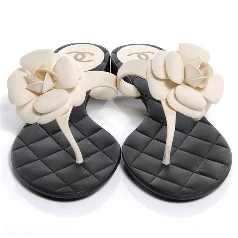 chanel camellia jelly sandals replica|sz 10 chanel camellia sandals.